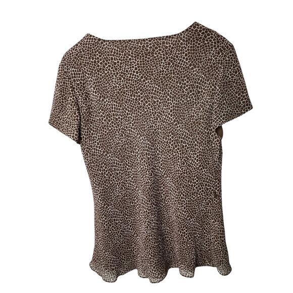 Talbots Pure Silk Giraffe Print Two Piece Skirt Set Sz 12 Career Office Chic - Picture 5 of 15